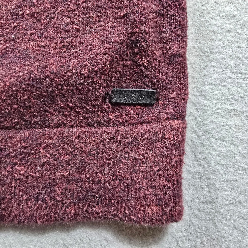 John Varvatos Mens Large Burgundy Sweater Colorblock Raglan Wool Blend - Picture 3 of 9